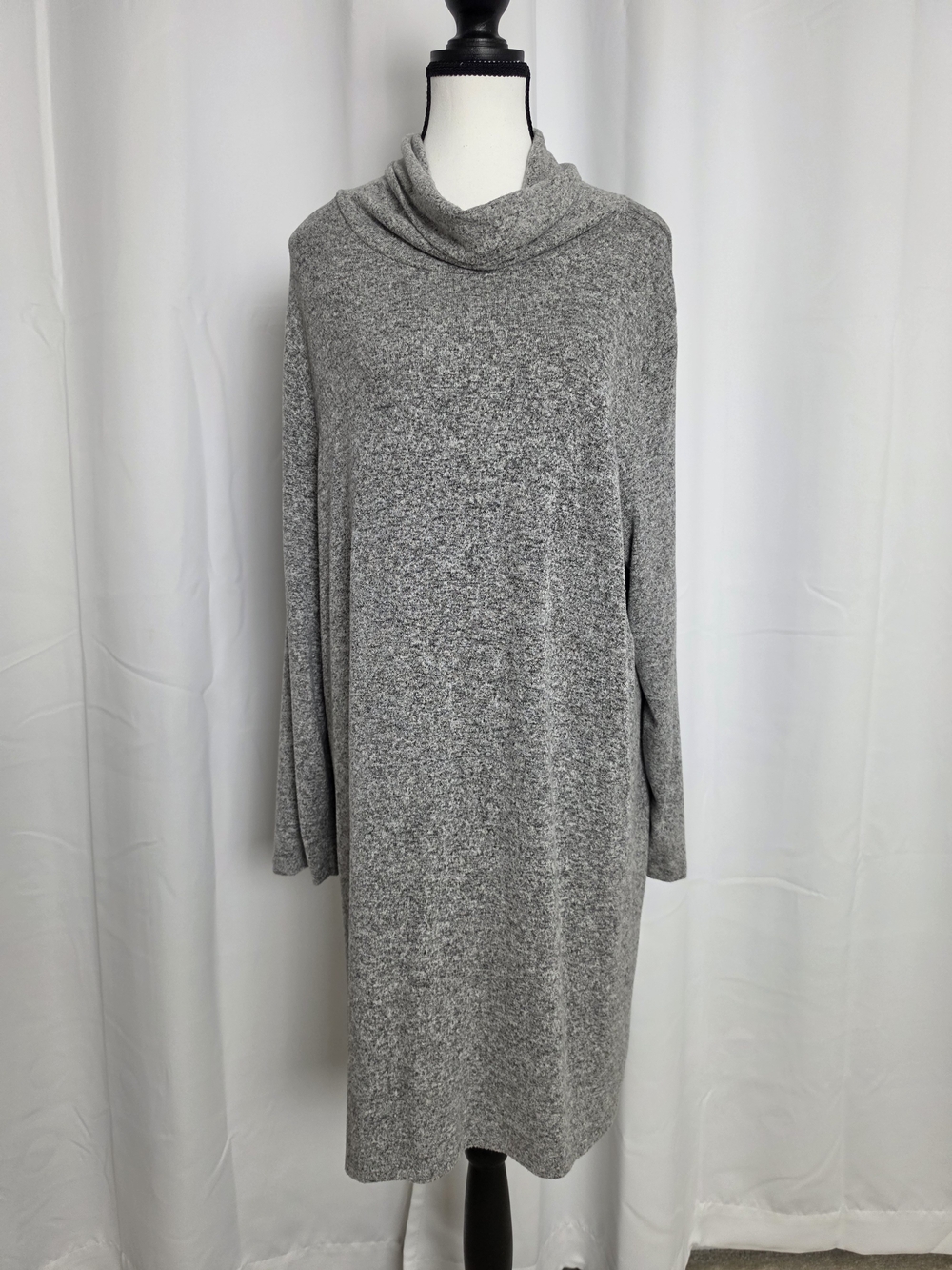 Old Navy Heather Gray Cowl Neck Long Sleeve Dress
